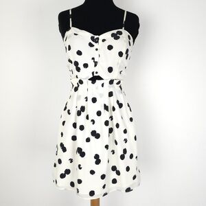 Dolce Vita Adisa Cut Out Silky Polka Dot Spaghetti Strap Dress XS